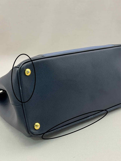 PRADA Double Zip Navy Blue Tote Bag