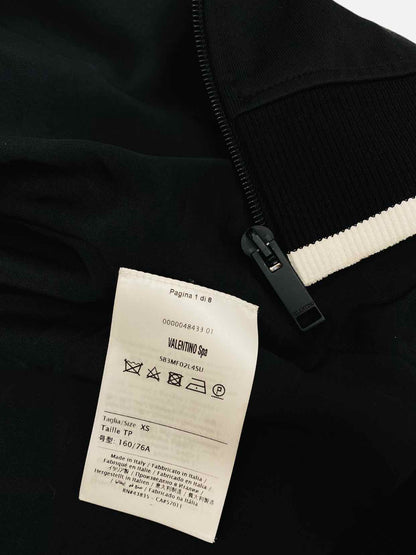 VALENTINO Black w/ White Size XSmall Tracksuit Top