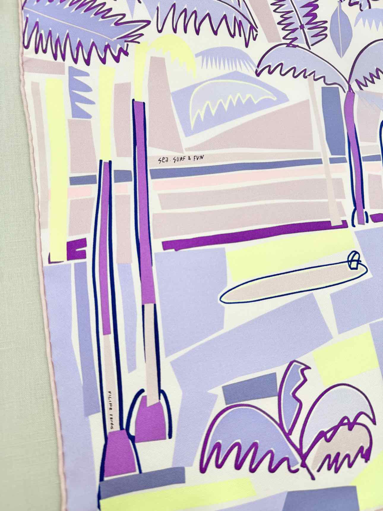 HERMES Purple Multicolor Scarf