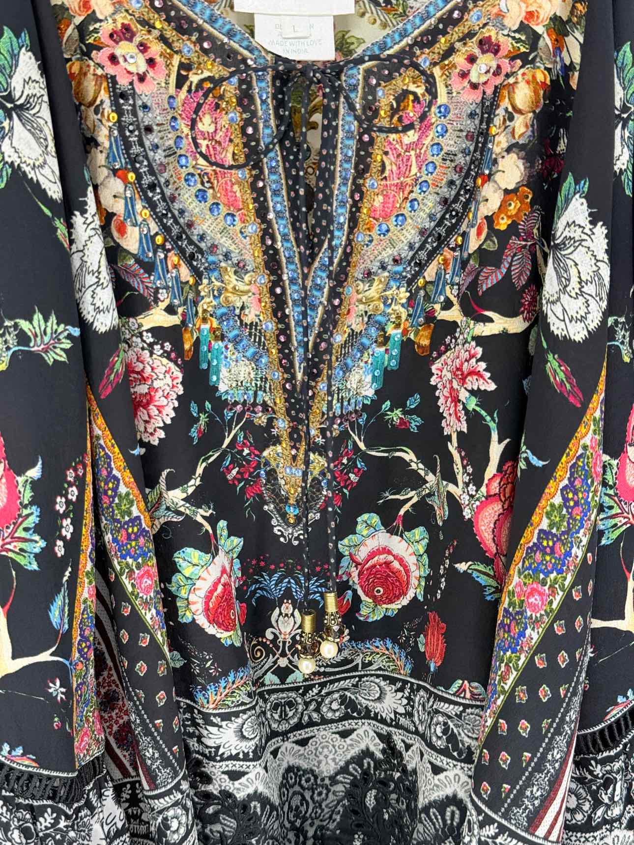 CAMILLA Black Multicolor Size Large Top