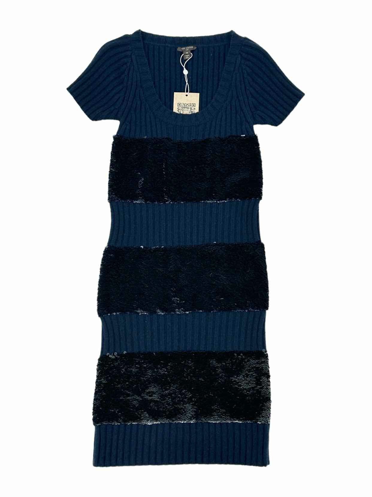 LOUIS VUITTON Navy Blue Size Medium Knee Length Dress