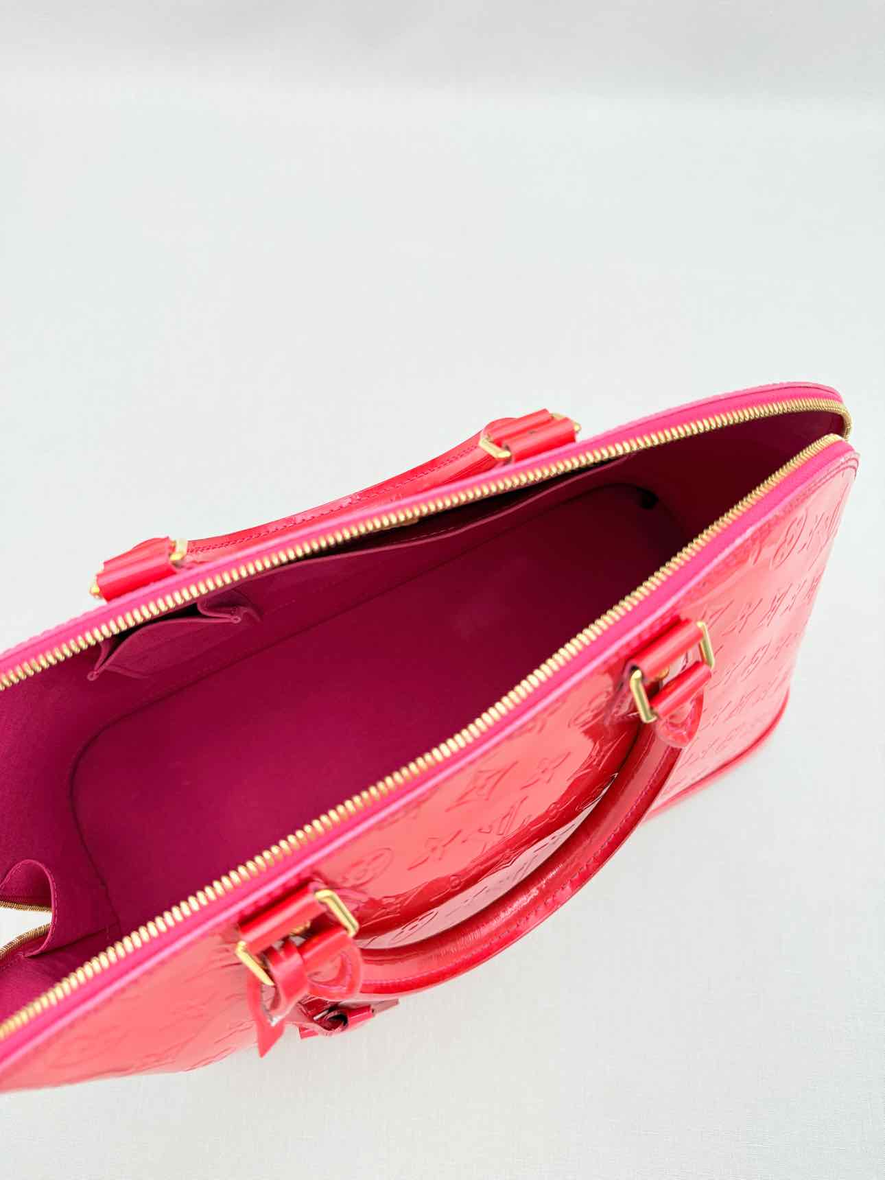 LOUIS VUITTON Alma Red Monogram Top Handle