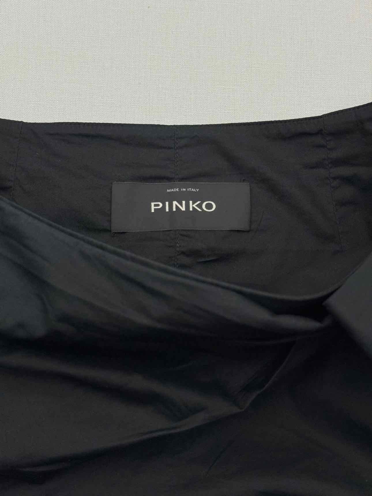 PINKO Black Ruffled Size US 4 Midi Skirt