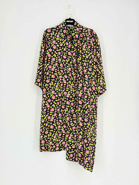 BALENCIAGA Black Multicolor Size US 0 Knee Length Dress