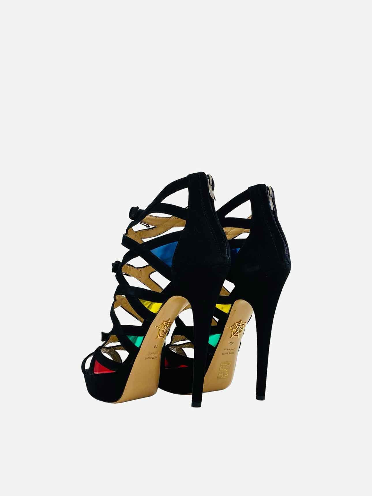 CHARLOTTE OLYMPIA Black w/ Multicolor Heeled Sandals