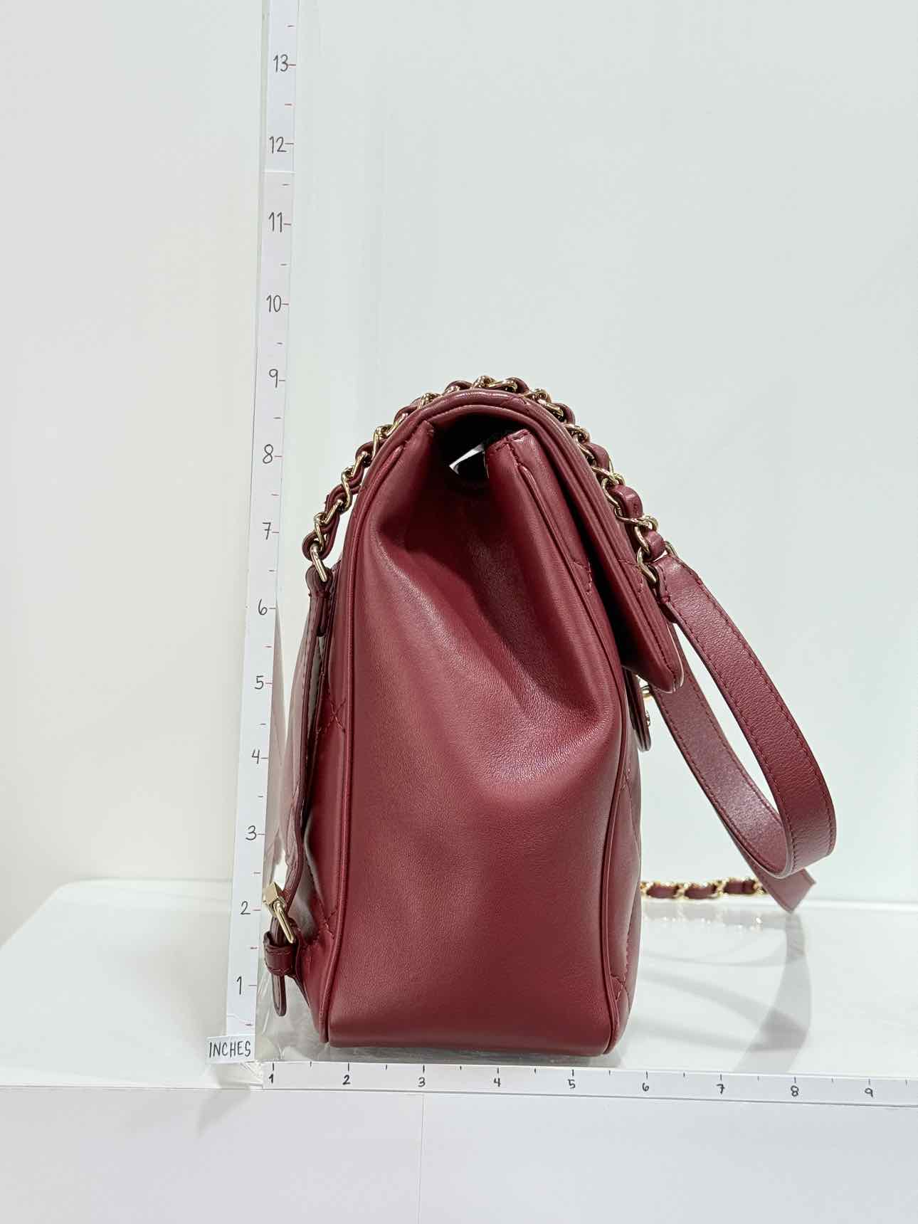 CHANEL Burgundy Quilted Backpack