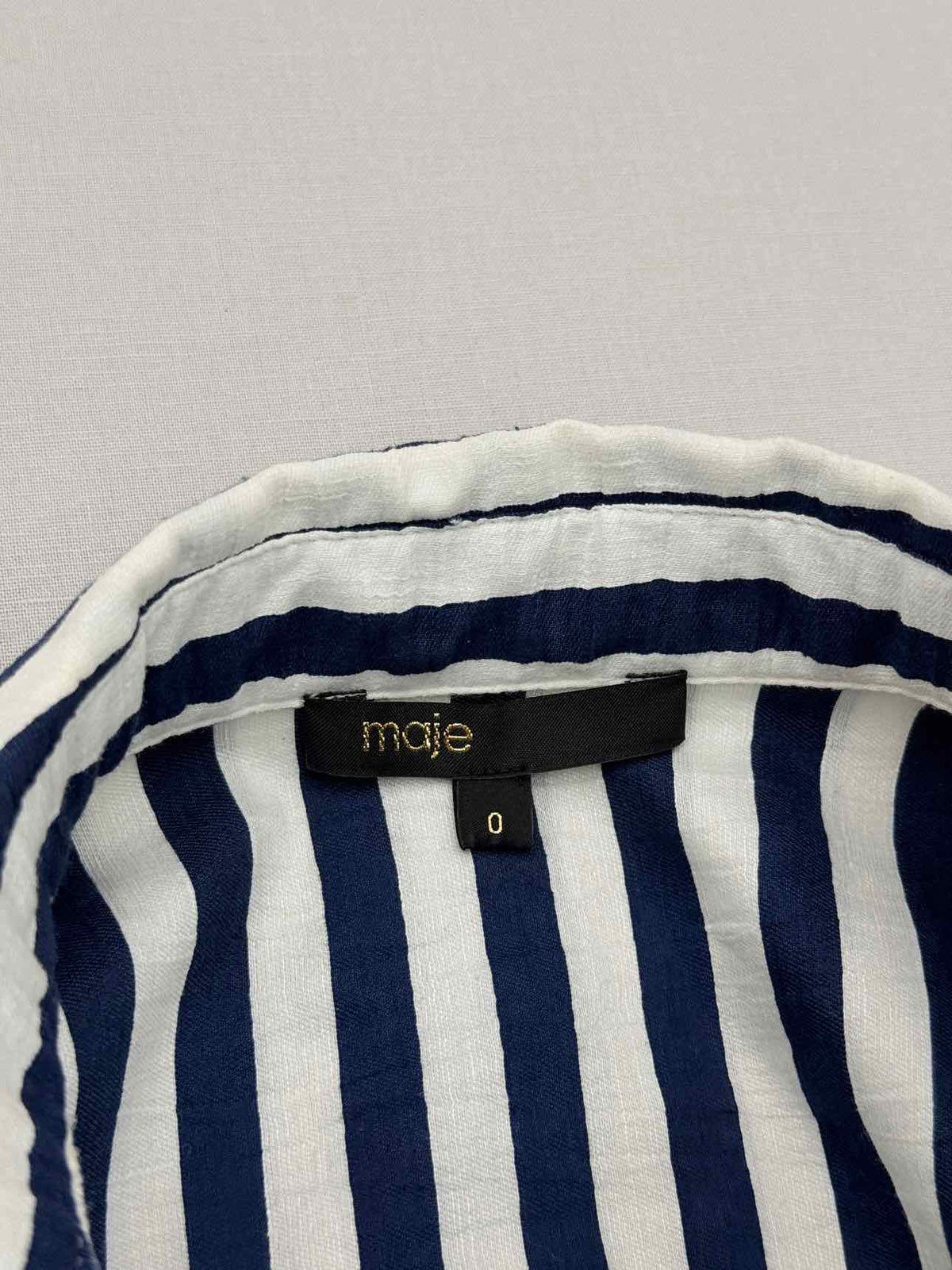 MAJE Blue & White Striped Size US 0 Shirt