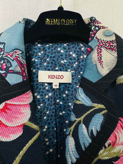 KENZO Navy Blue Multicolor Floral Size US 8 Jacket