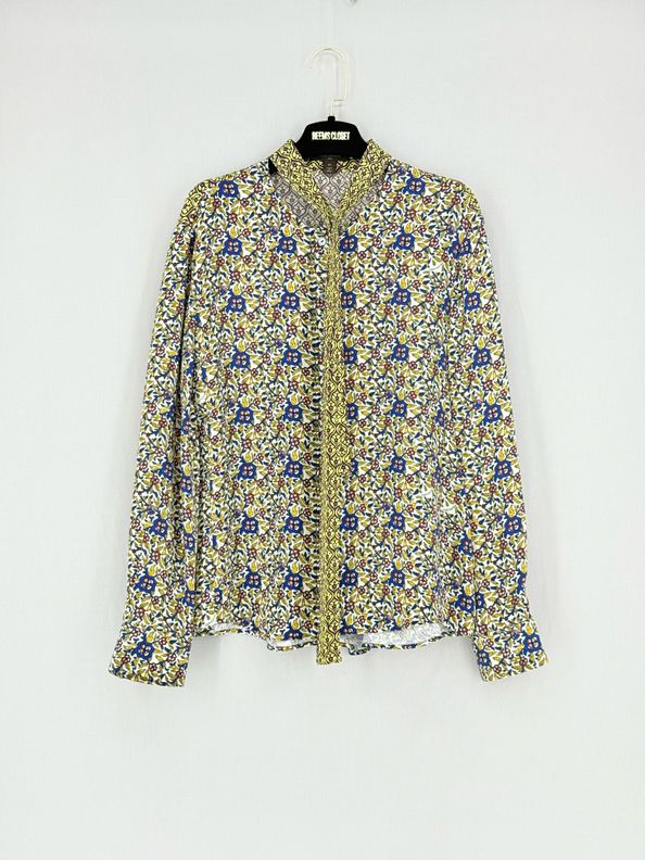 LOUIS VUITTON Yellow Multicolor Printed Size US 8 Shirt