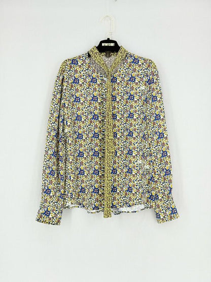 LOUIS VUITTON Yellow Multicolor Printed Size US 8 Shirt