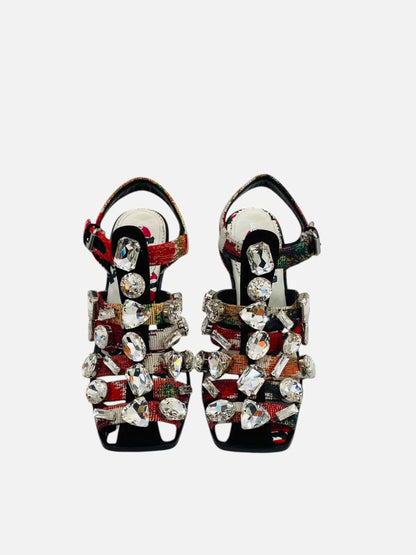 DSQUARED2 Red Multicolor Size EU 38 Heeled Sandals