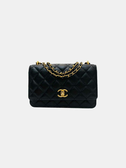 CHANEL Wallet on Chain Black Quilted Shoulder Bag