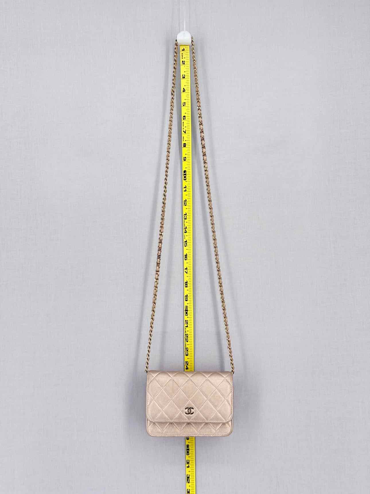 CHANEL Wallet on Chain Metallic Gold Quilted Crossbody