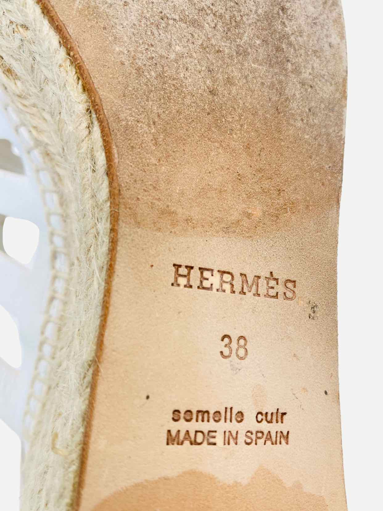 HERMES Catalya White Wedges 38