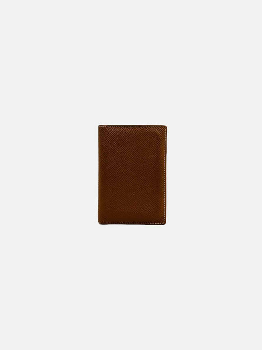 Pre - loved HERMES MC2 Euclide Gold Card Holder at Reems Closet