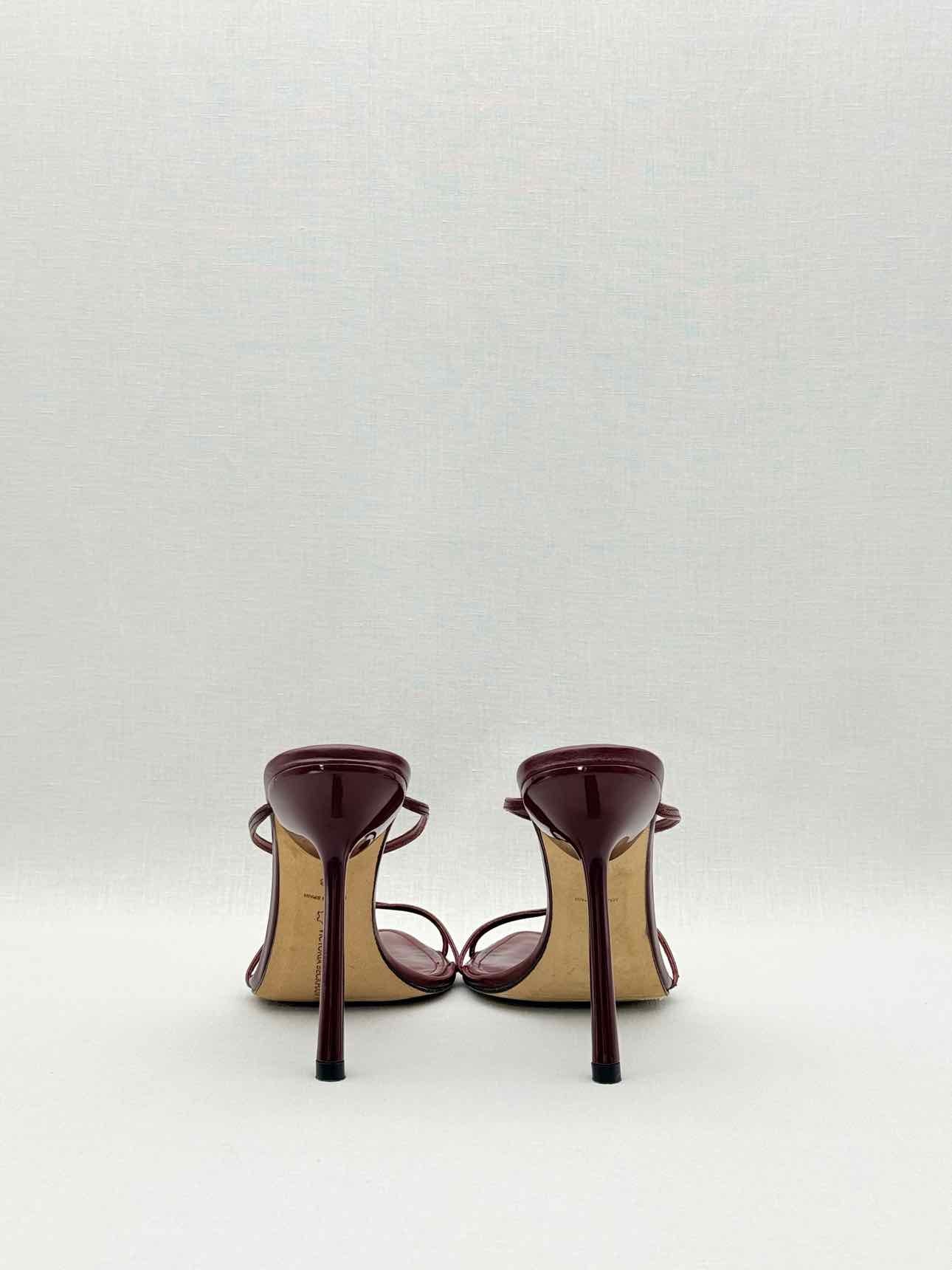 MANGO Burgundy Strappy Size EU 38 Heeled Sandals