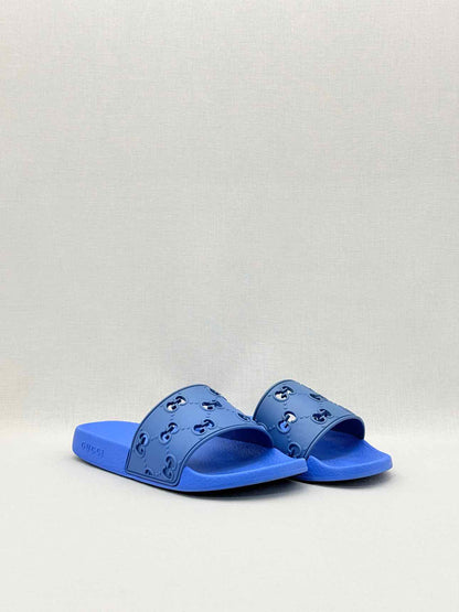 GUCCI GG Rubber Blue Size EU 39 Slides