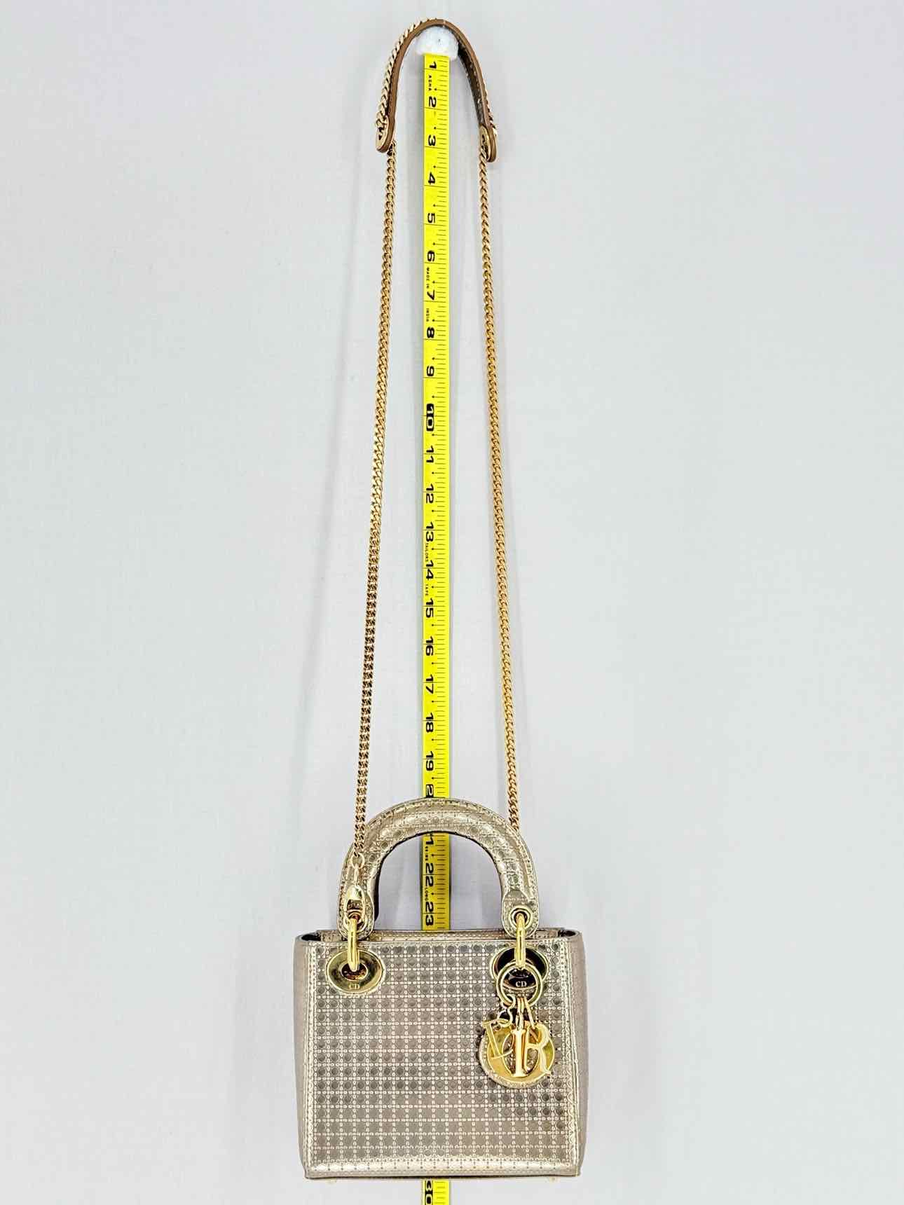 DIOR Lady Dior Bronze Micro Cannage Top Handle