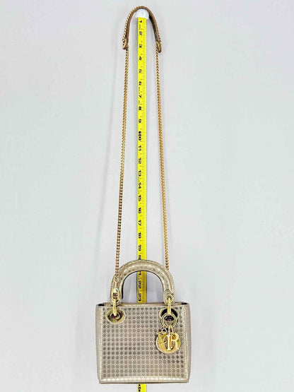 DIOR Lady Dior Bronze Micro Cannage Top Handle
