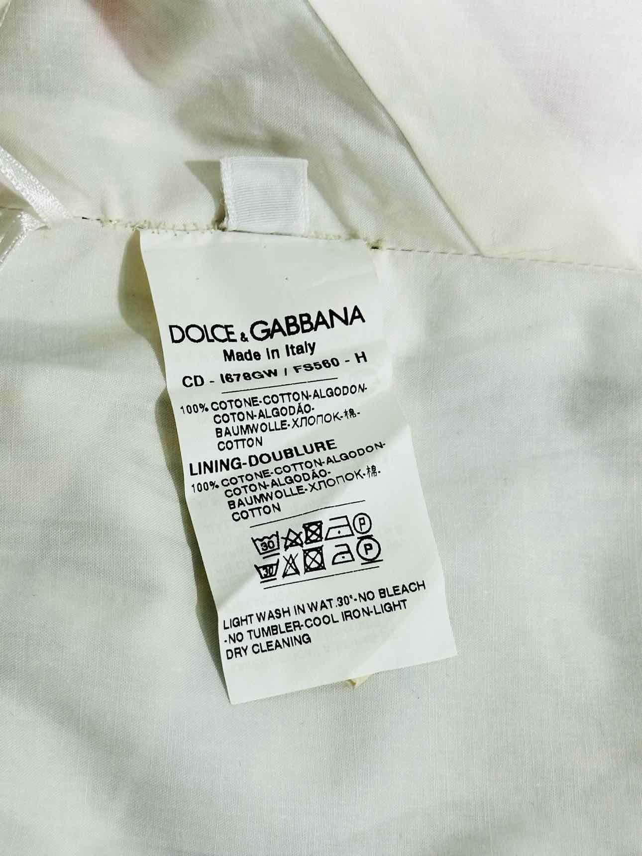 DOLCE & GABBANA White Multicolor Size US 8 Midi Dress