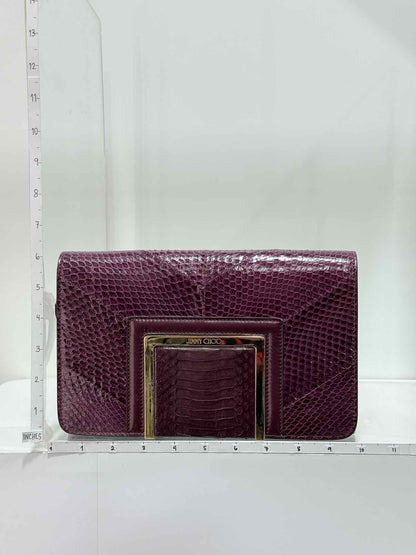 JIMMY CHOO Alara Burgundy Clutch