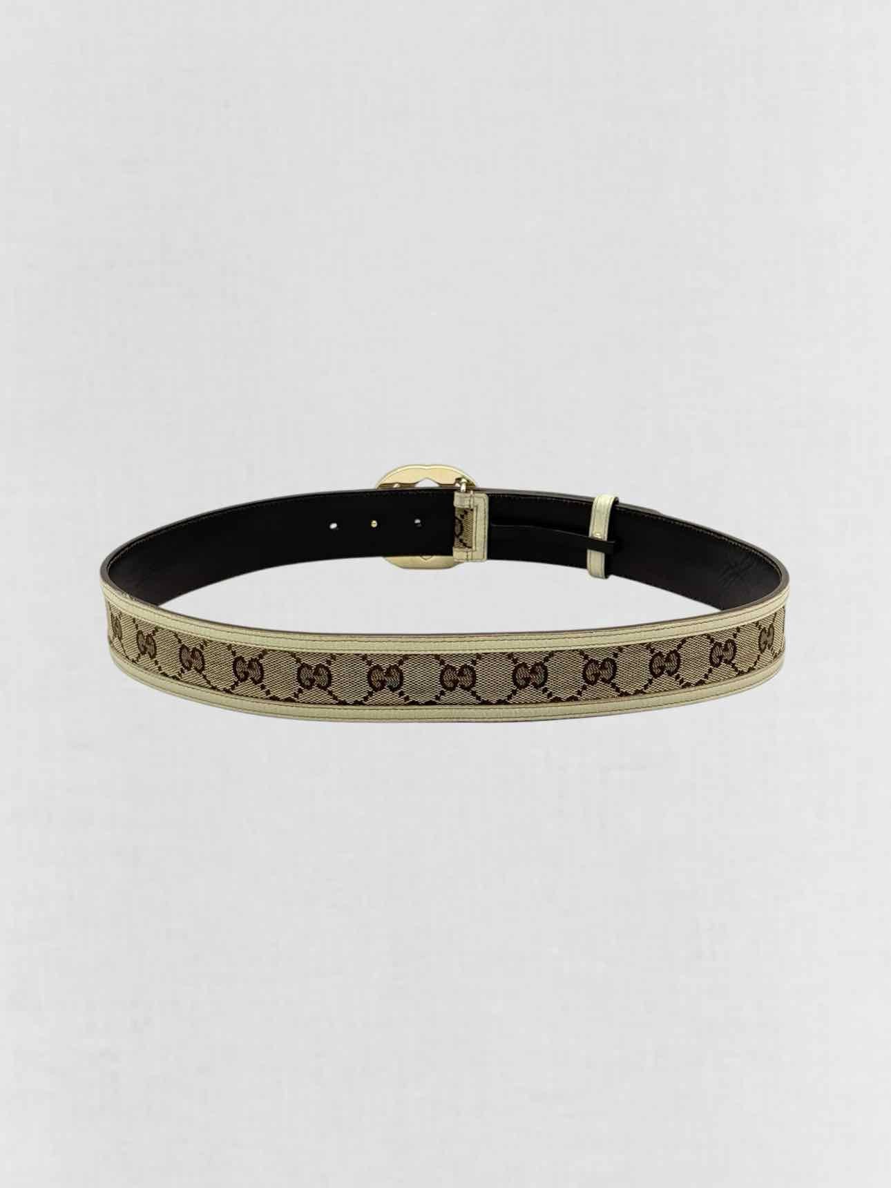GUCCI Brown & Beige GG Belt