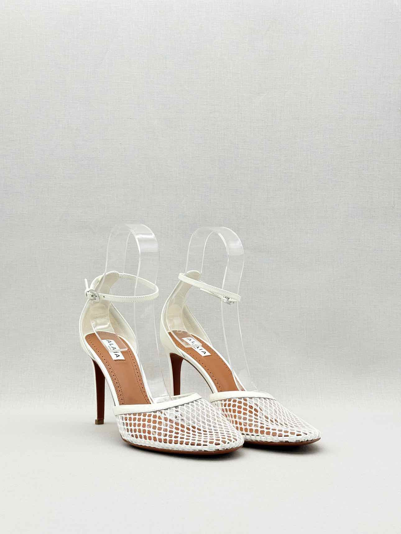ALAIA Fishnet White Size EU 40 Heeled Sandals