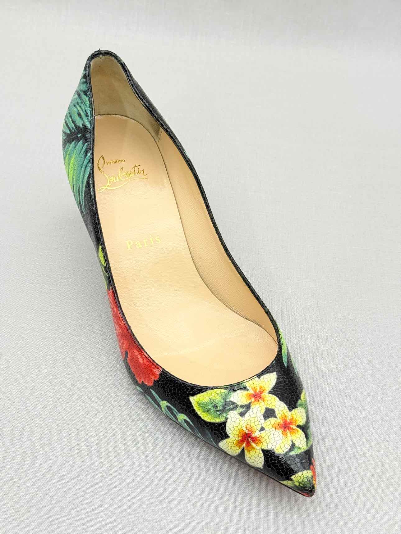 CHRISTIAN LOUBOUTIN Black Multicolor Size EU 38.5 Pumps