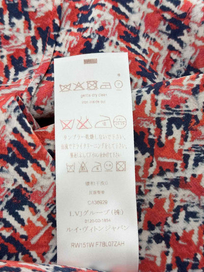LOUIS VUITTON Red Multicolor Printed Size US 2 Blouse