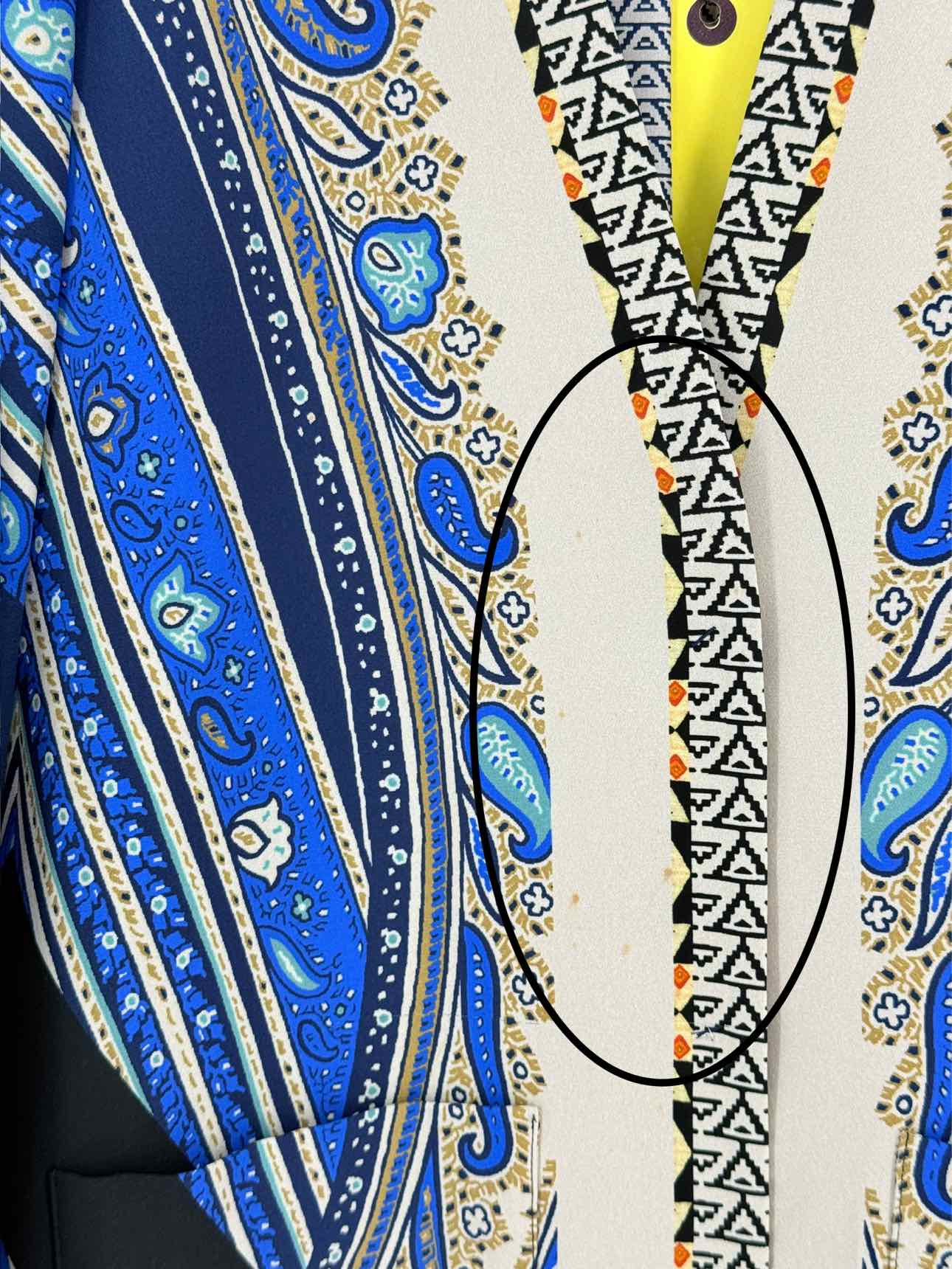 ETRO Blue Multicolor Size US 6 Blazer