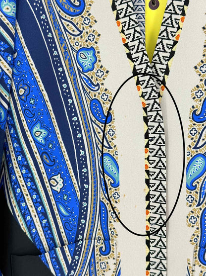 ETRO Blue Multicolor Size US 6 Blazer