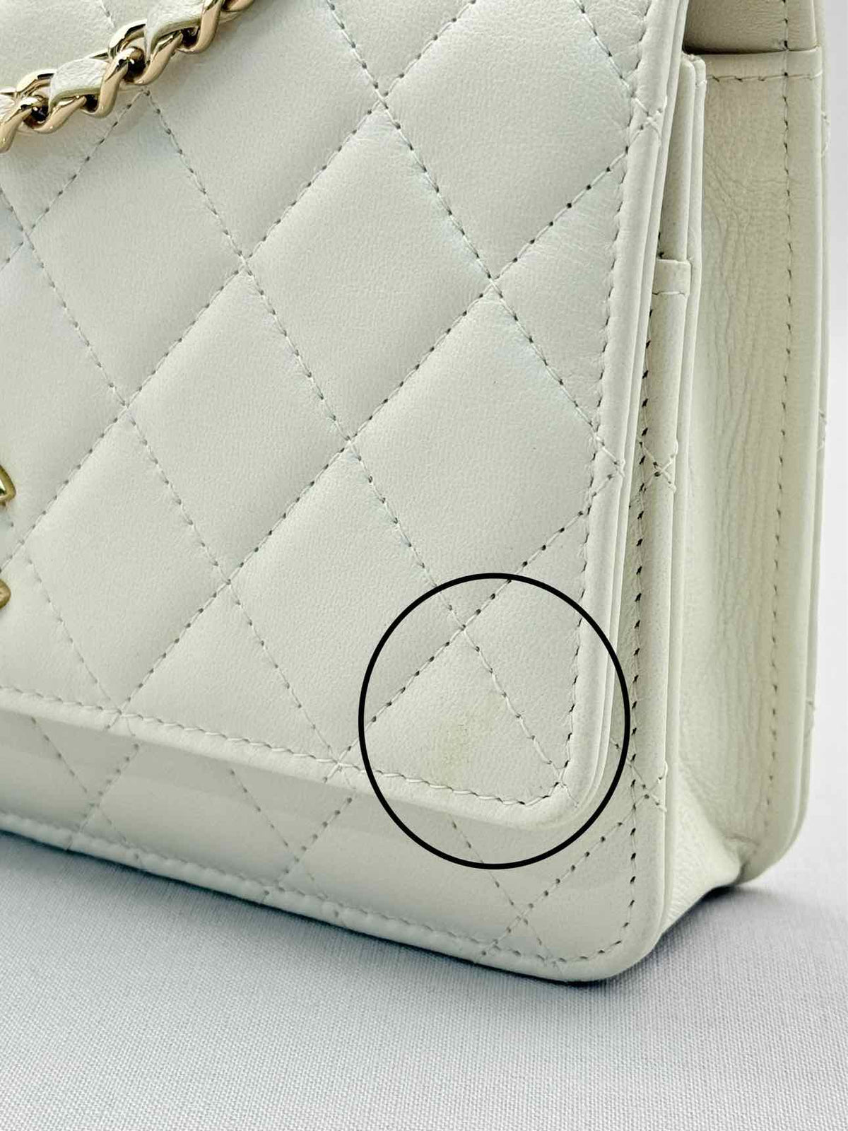 CHANEL Trendy CC WOC White Quilted Shoulder Bag