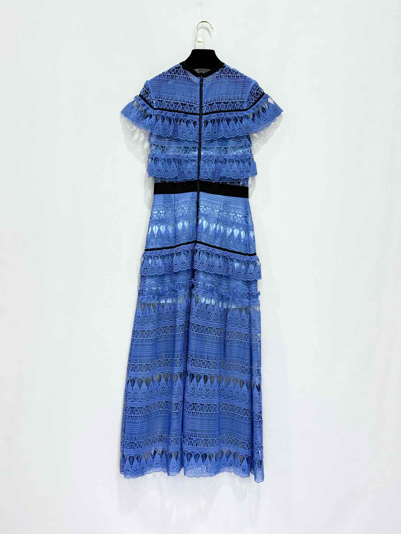 SELF-PORTRAIT Blue w/ Black Trim Size US 4 Long Dress