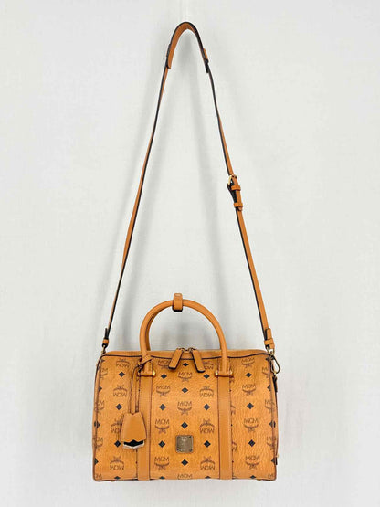 MCM Boston Brown Monogram Top Handle