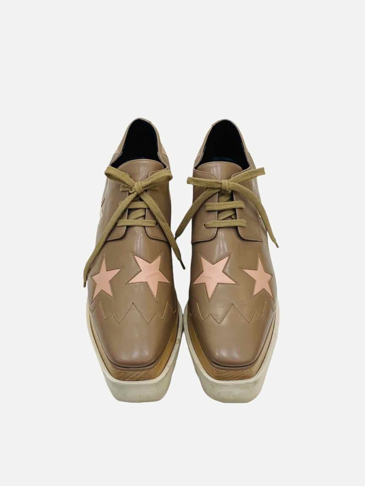 STELLA MCCARTNEY Elyse Star Taupe w/ Gold Brogues