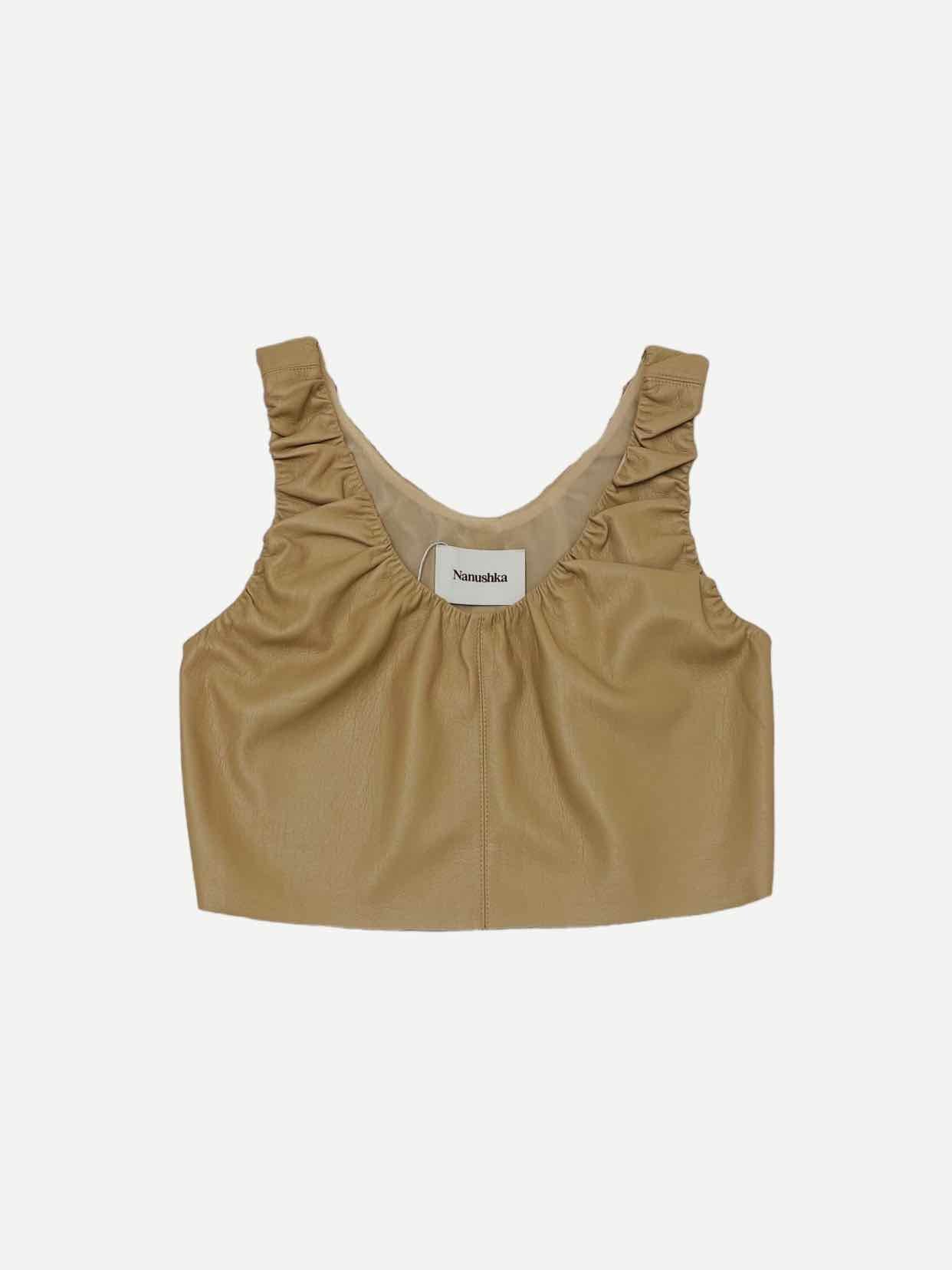 NANUSHKA Cropped Beige Size Small Top