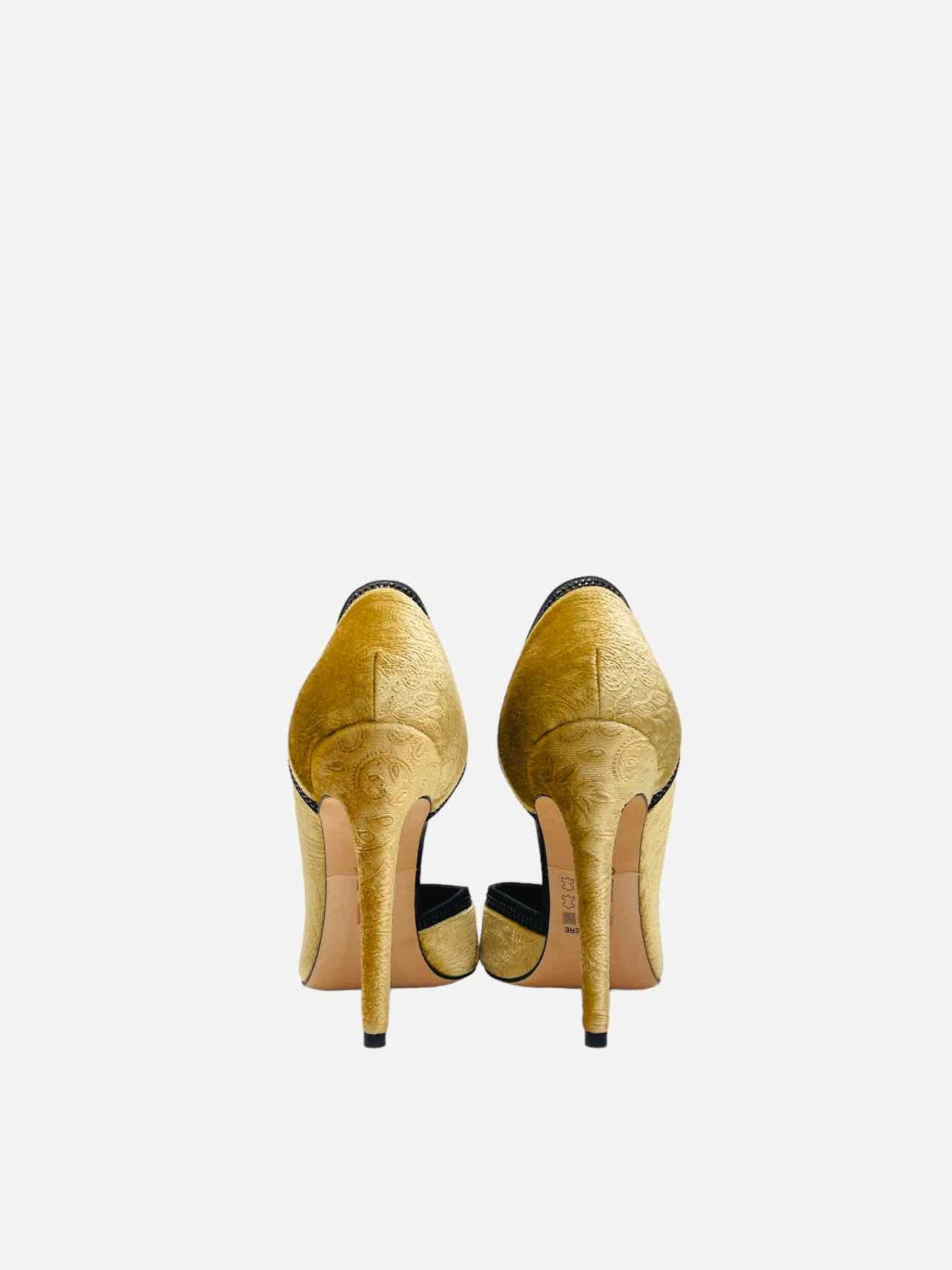 GINA D'Orsay Gold Pumps