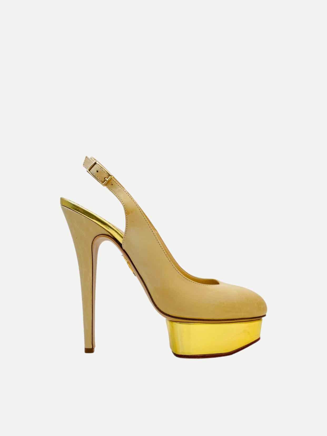 CHARLOTTE OLYMPIA Beige Slingbacks