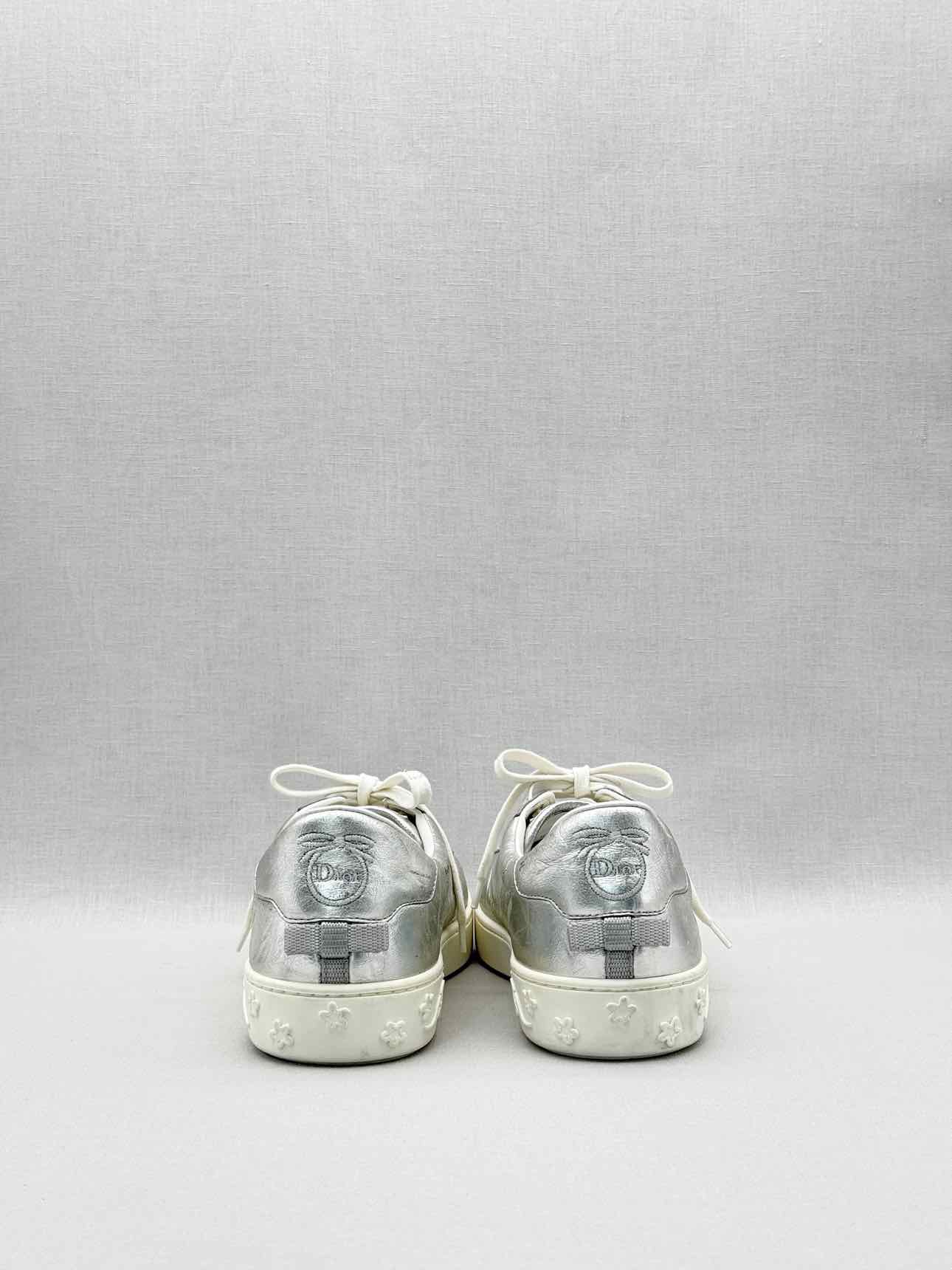DIOR Low Top Metallic Silver Size EU 41 Sneakers