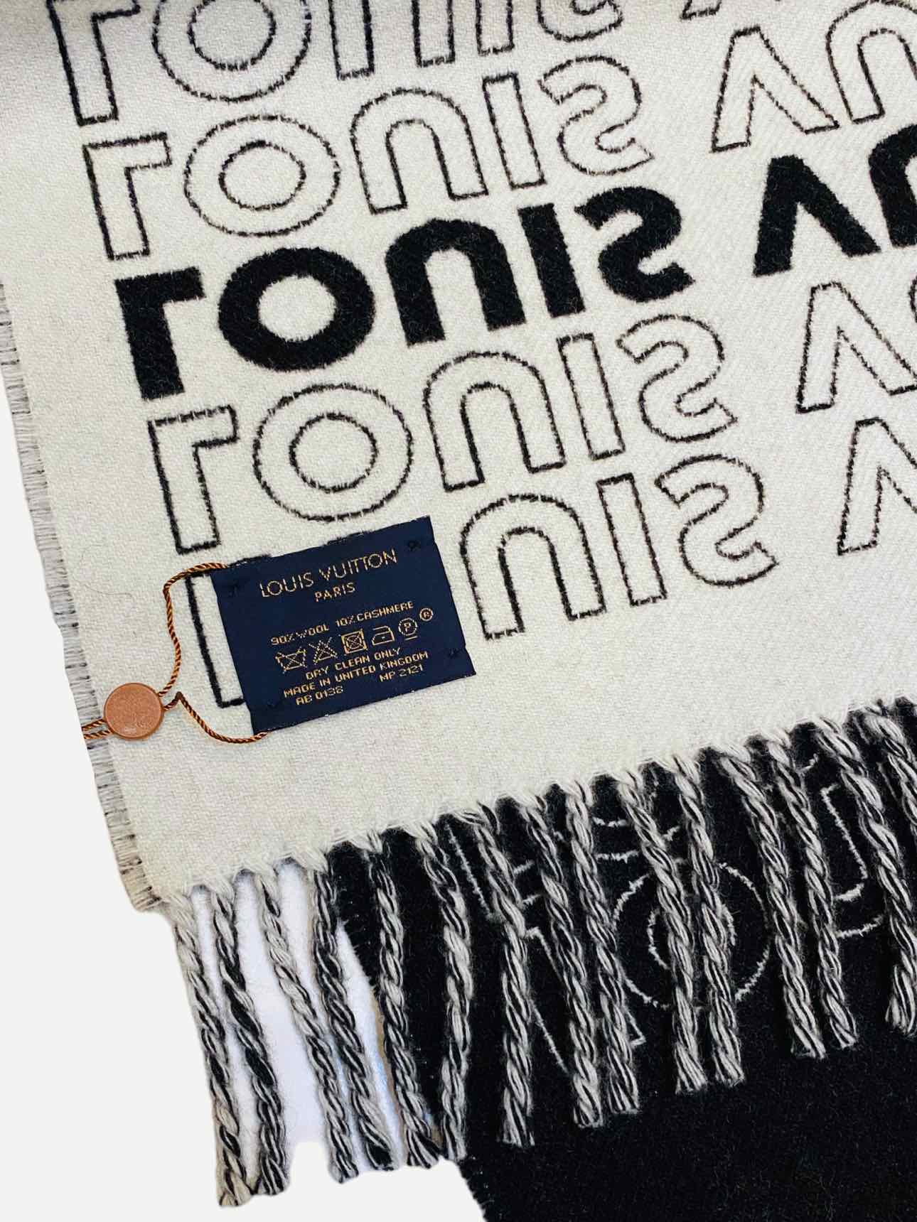 LOUIS VUITTON Black & White Scarf
