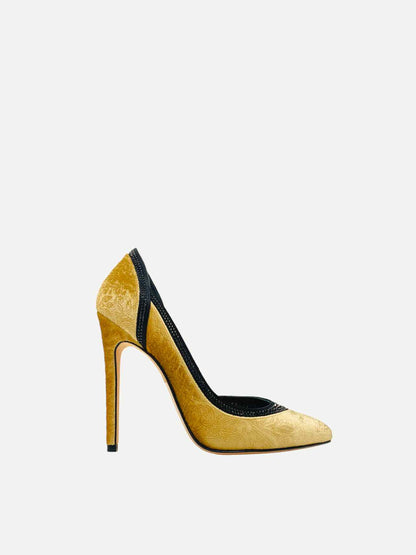 GINA D'Orsay Gold Pumps