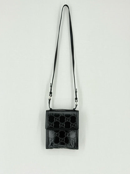 GUCCI Black GG Embossed Crossbody