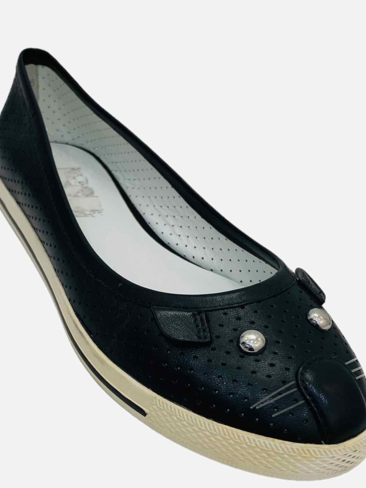 MARC BY MARC JACOBS Cat Black Perforated Flats 36