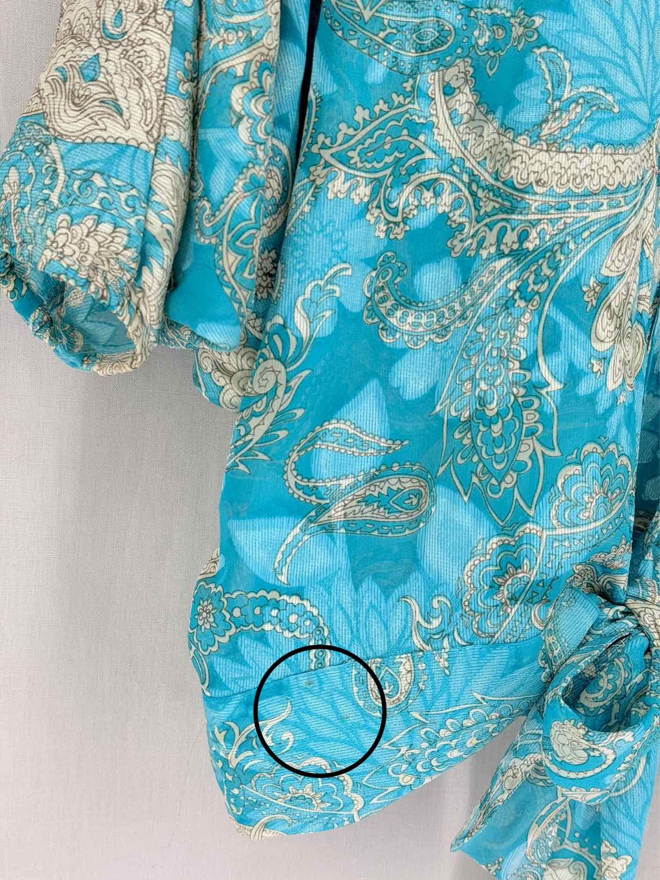 PAUL & JOE Kimono Blue & Cream Size Small Top