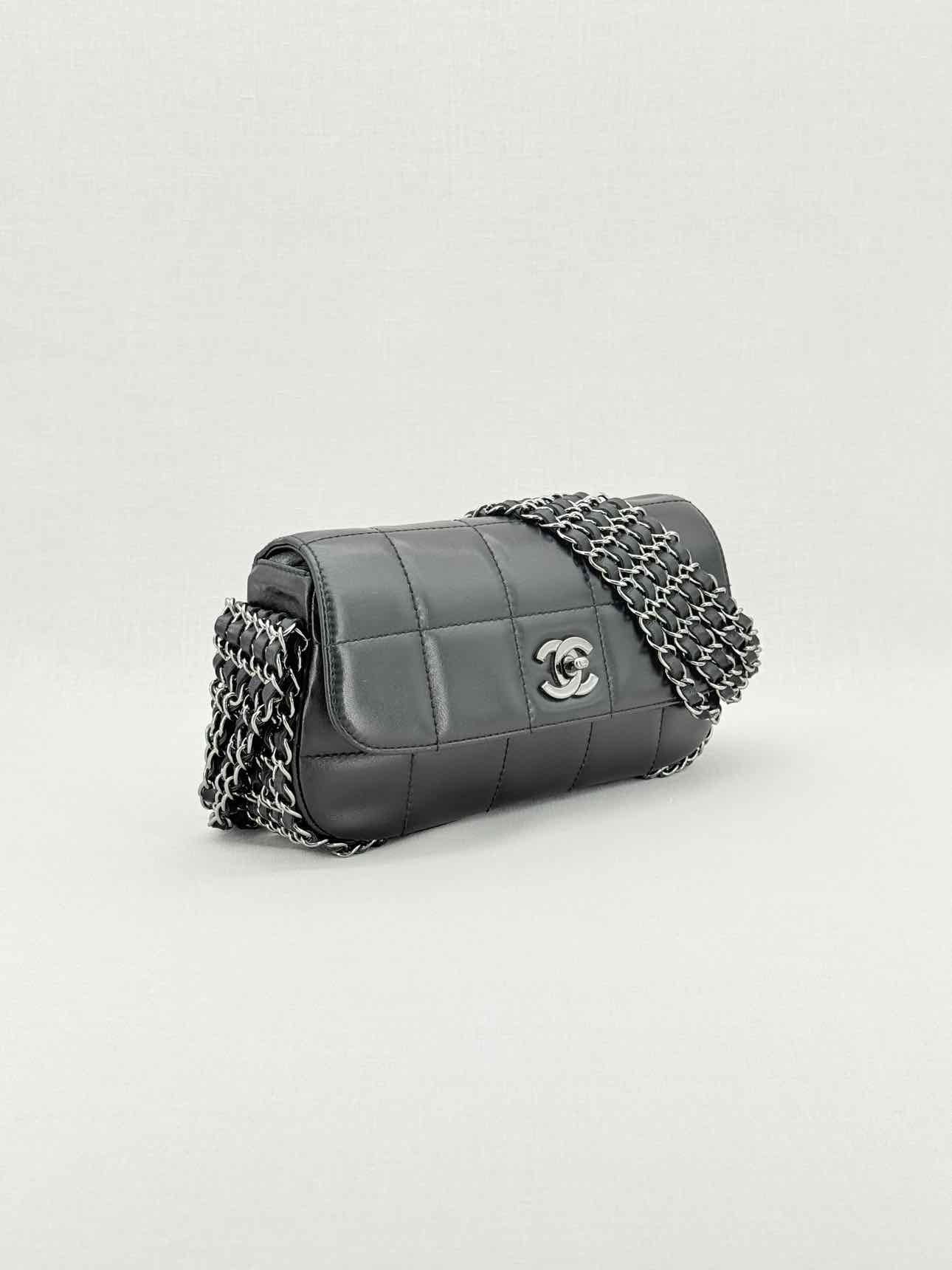 CHANEL Multi Chain Black Shoulder Bag