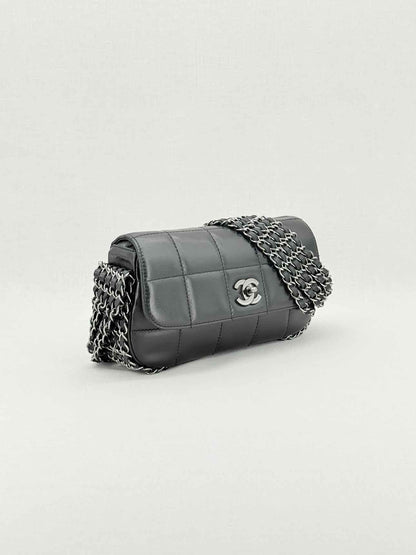CHANEL Multi Chain Black Shoulder Bag