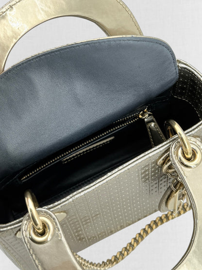 DIOR Lady Dior Bronze Micro Cannage Top Handle