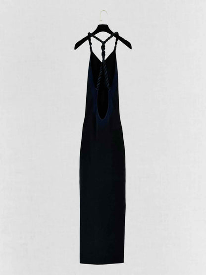 DION LEE Black w/ Navy Blue Size US 6 Long Dress
