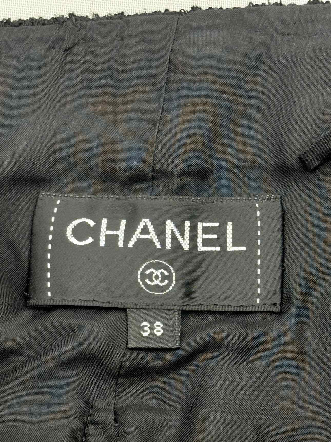 CHANEL Black Tweed Size US 6 Mini Skirt