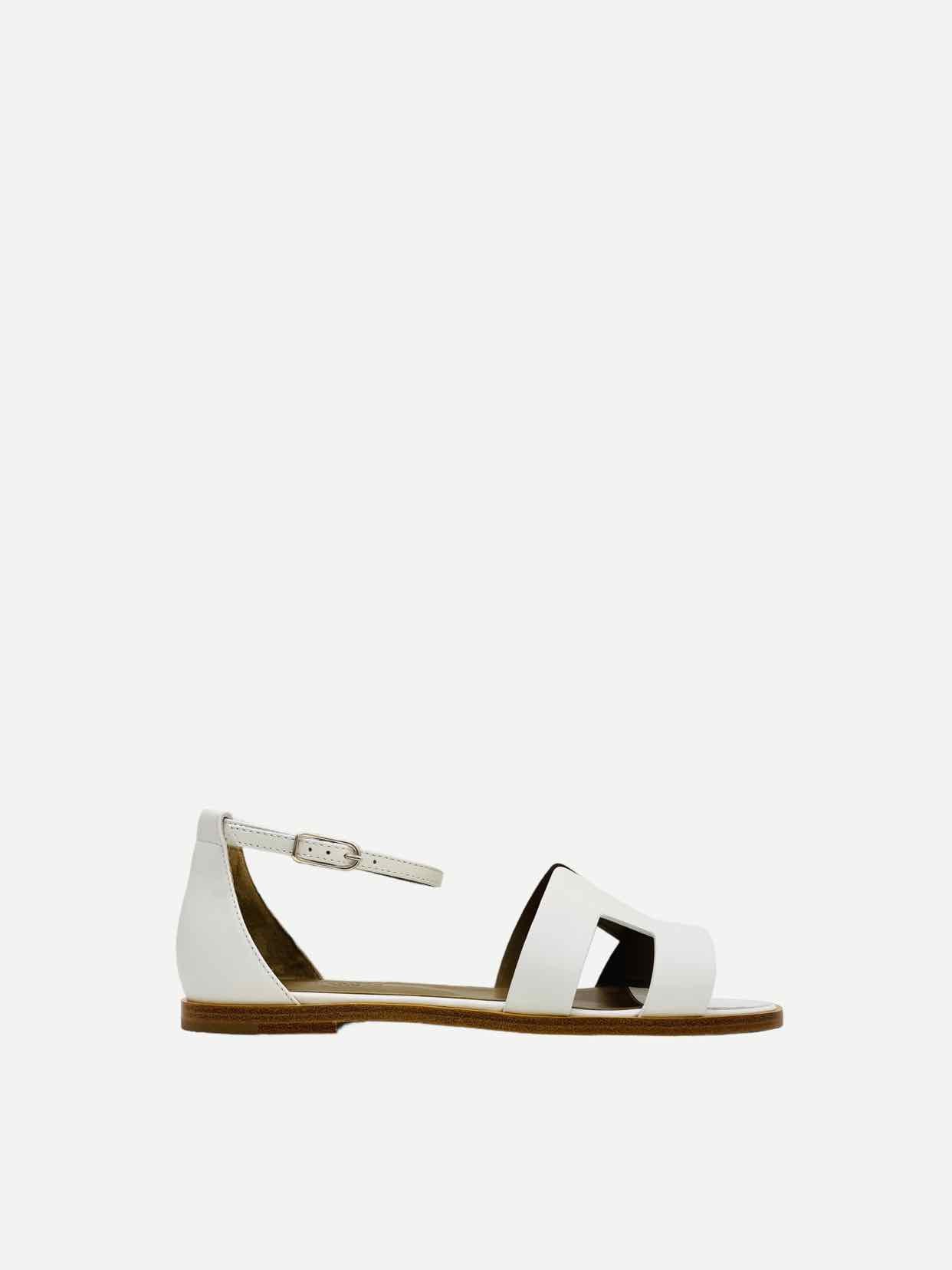 HERMES Santorini Blanc Sandals 39